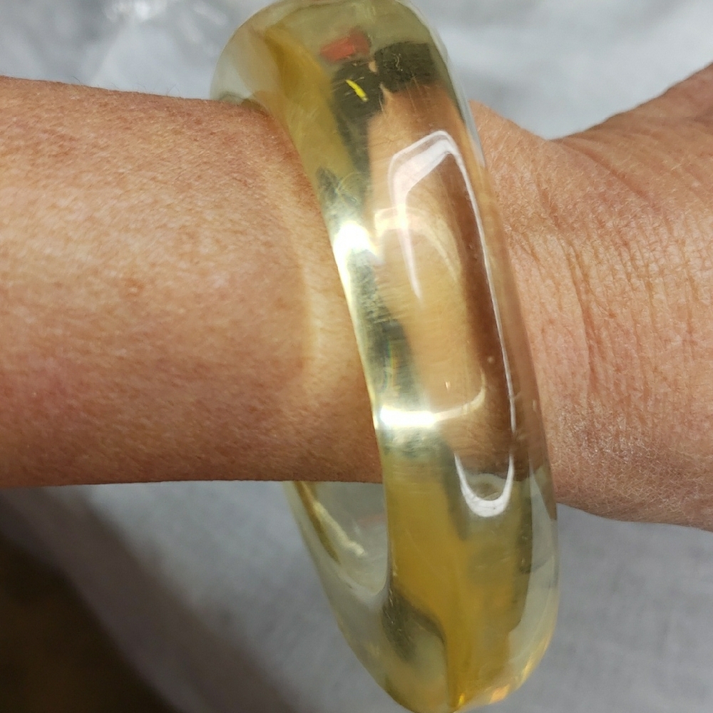 Yellow Transparent Bangle Bracelet - image 6